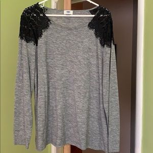 Lace shoulder top. ~Gently worn~